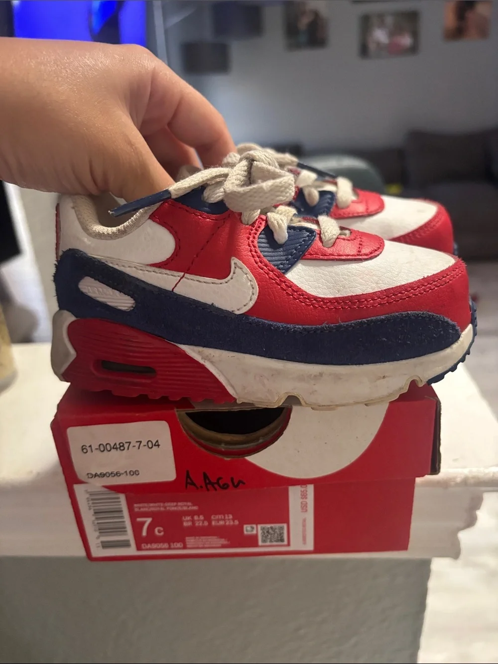 Nike Kids Red, Blue & White Low-Top Sneakers